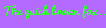 Image with Font Color 33FF33 and Background Color B469FF
